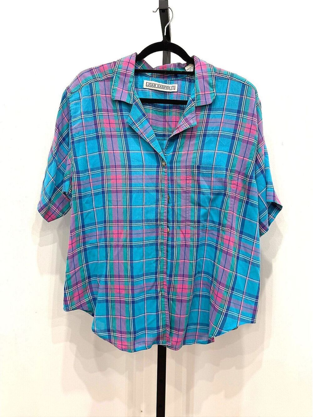 Joan Harper II Women's Plus Size 16W Plaid Button-Up Shirt